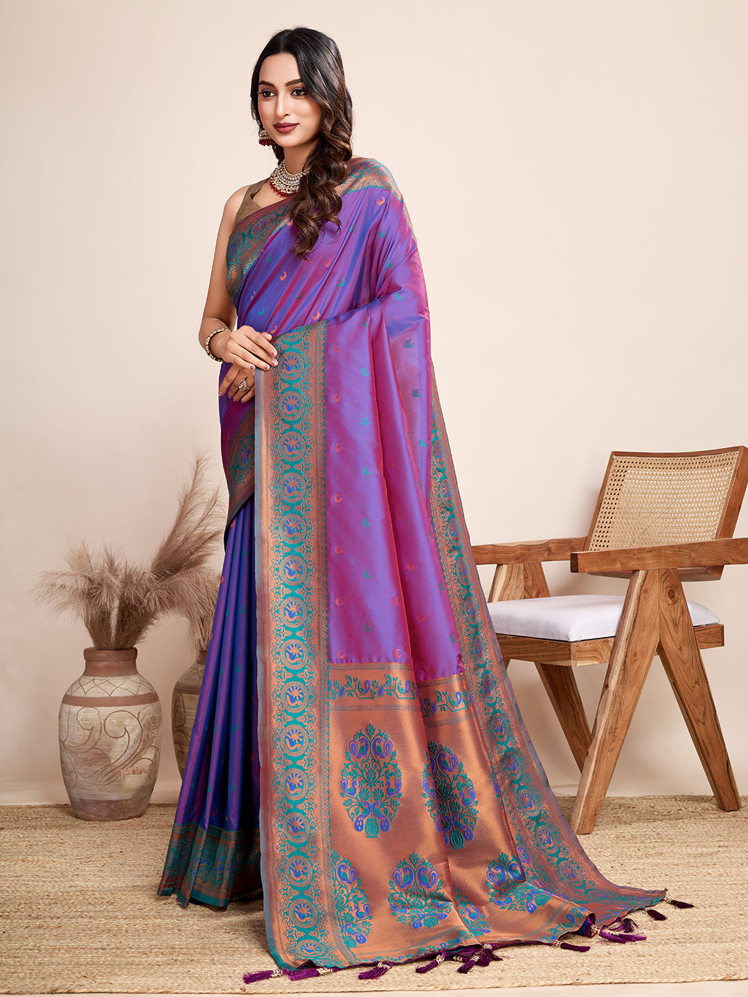 Be Wedding & Festive Ready with Our New PURE Jacquard Purple Saree Collection