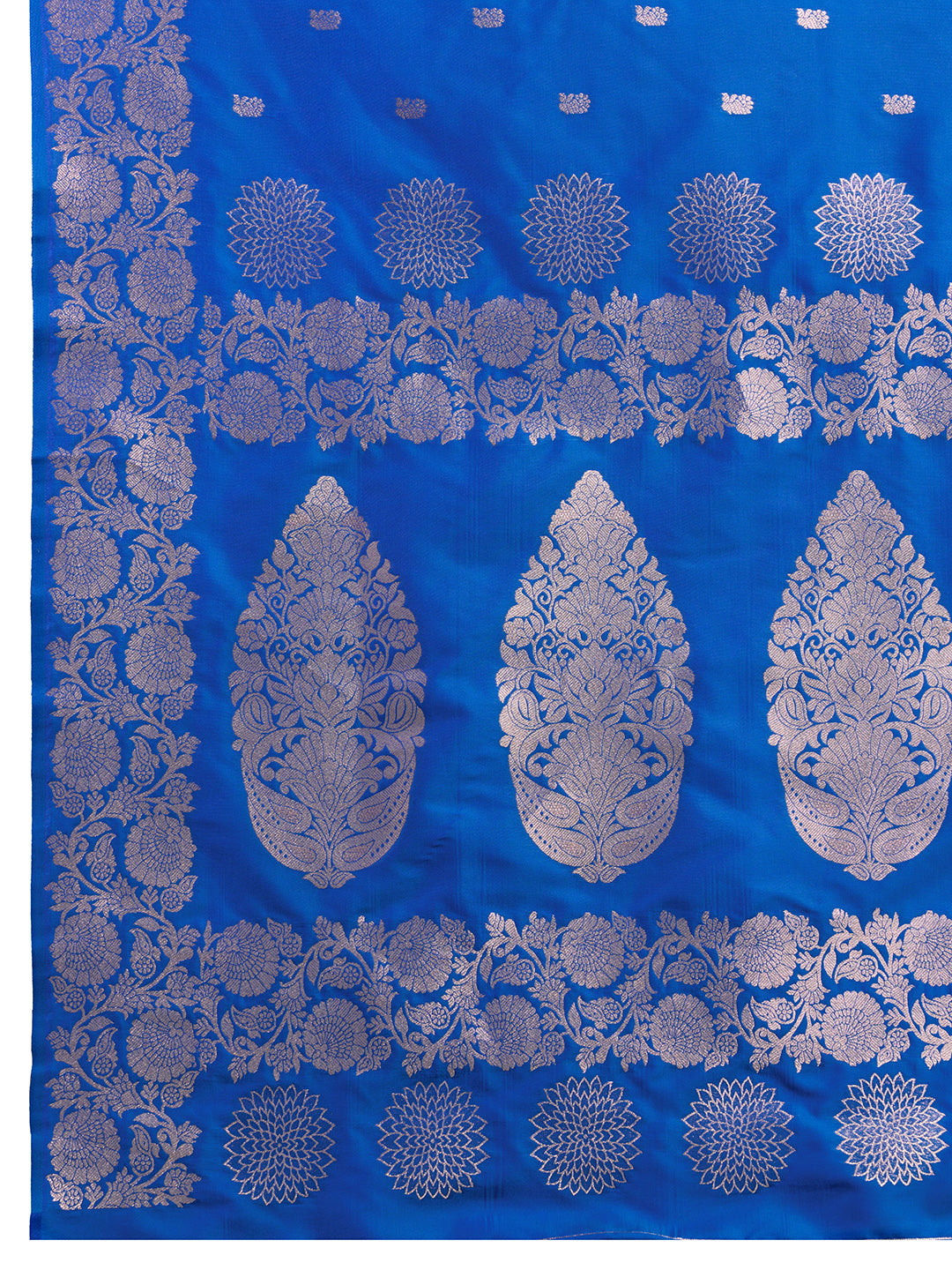 Blue Soft Banarasi Silk Saree Featuring Meenakari Zari Weaving & Tassels on Pallu