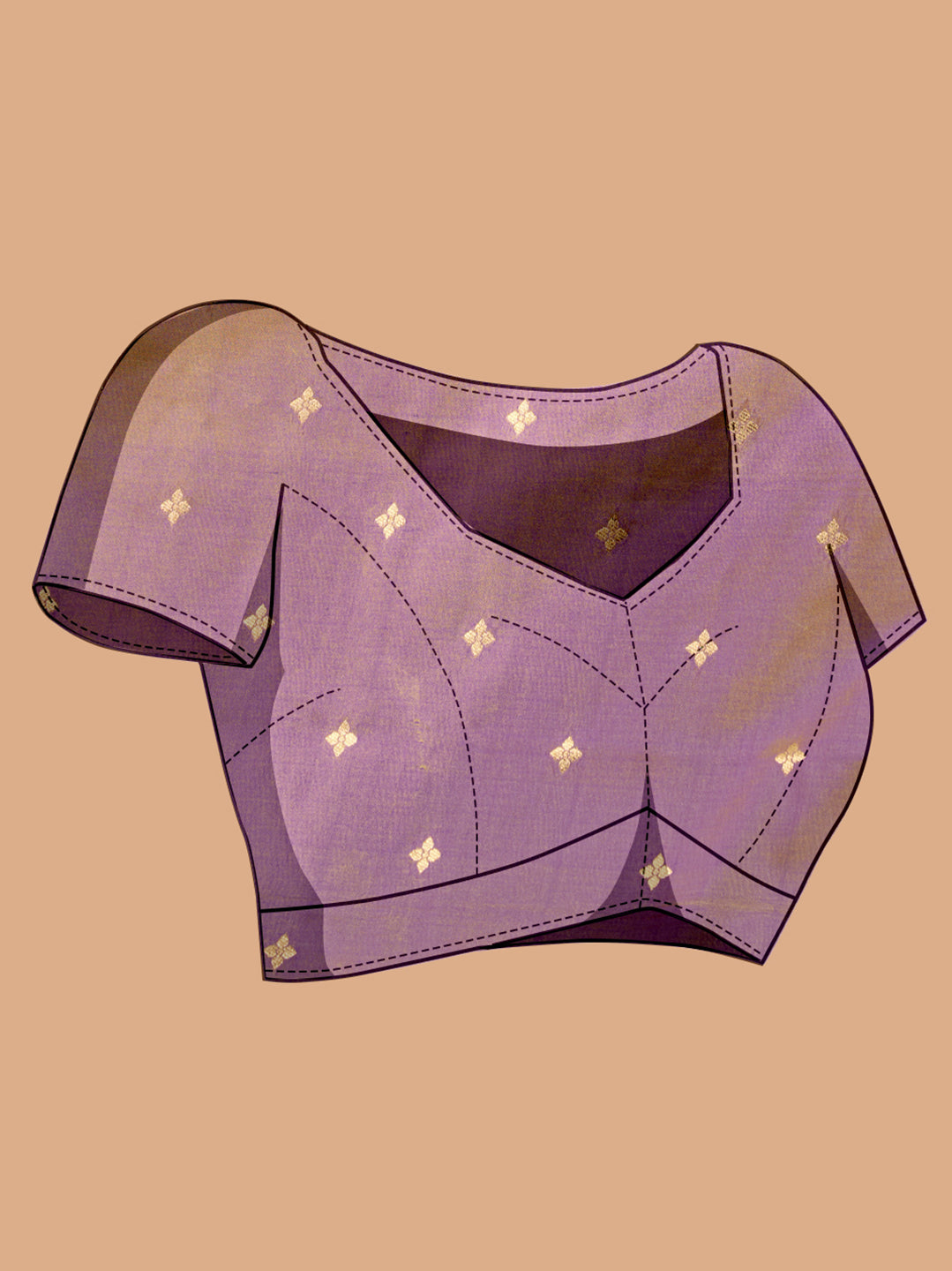 Lavender Soft Banarasi Silk Saree Featuring Meenakari Zari Weaving & Tassels on Pallu