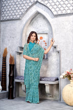 Green Classic Printed Saree – Breathable Fabric with Eye-Catching Prints Petite Sarees