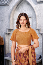 Mustared Classic Printed Saree – Breathable Fabric with Eye-Catching Prints Petite Sarees (Copy)