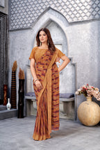 Mustared Classic Printed Saree – Breathable Fabric with Eye-Catching Prints Petite Sarees