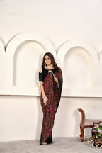 Maroon Classic Printed Saree – Breathable Fabric with Eye-Catching Prints Petite Sarees