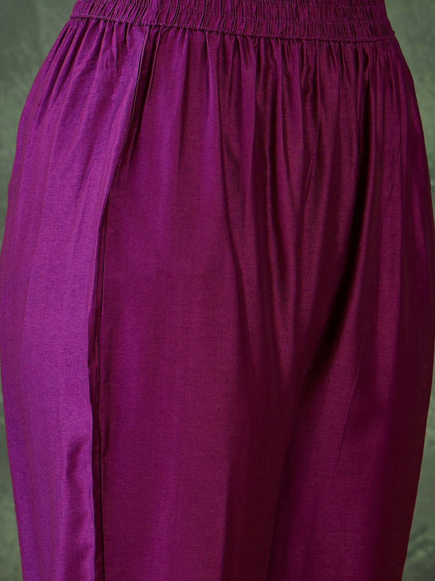 Purple Printed Kurta Set with Dupatta