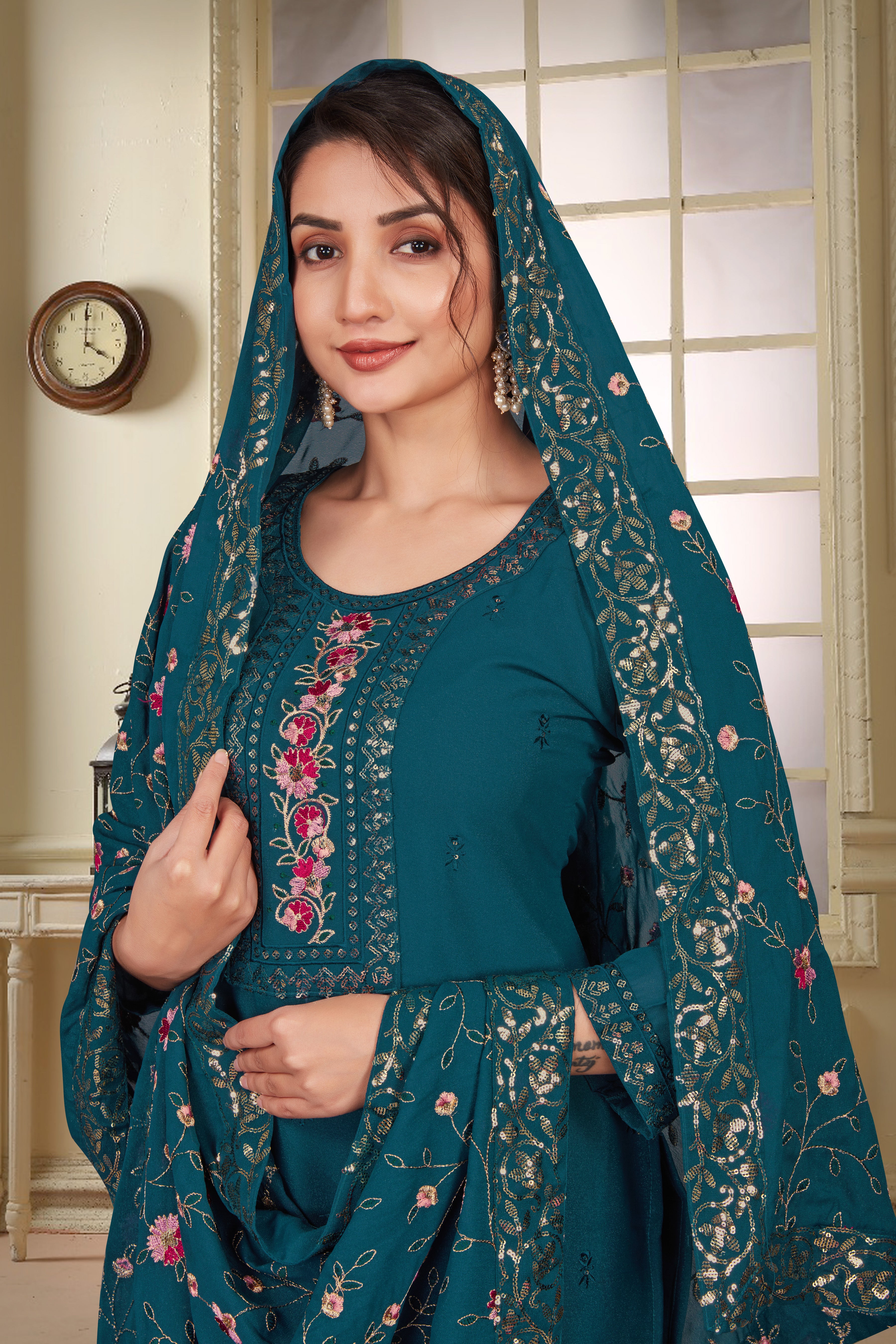 Women’s Teal Kurta Set – Elegant Ethnic Wear for Weddings, Parties & Festive Occasions