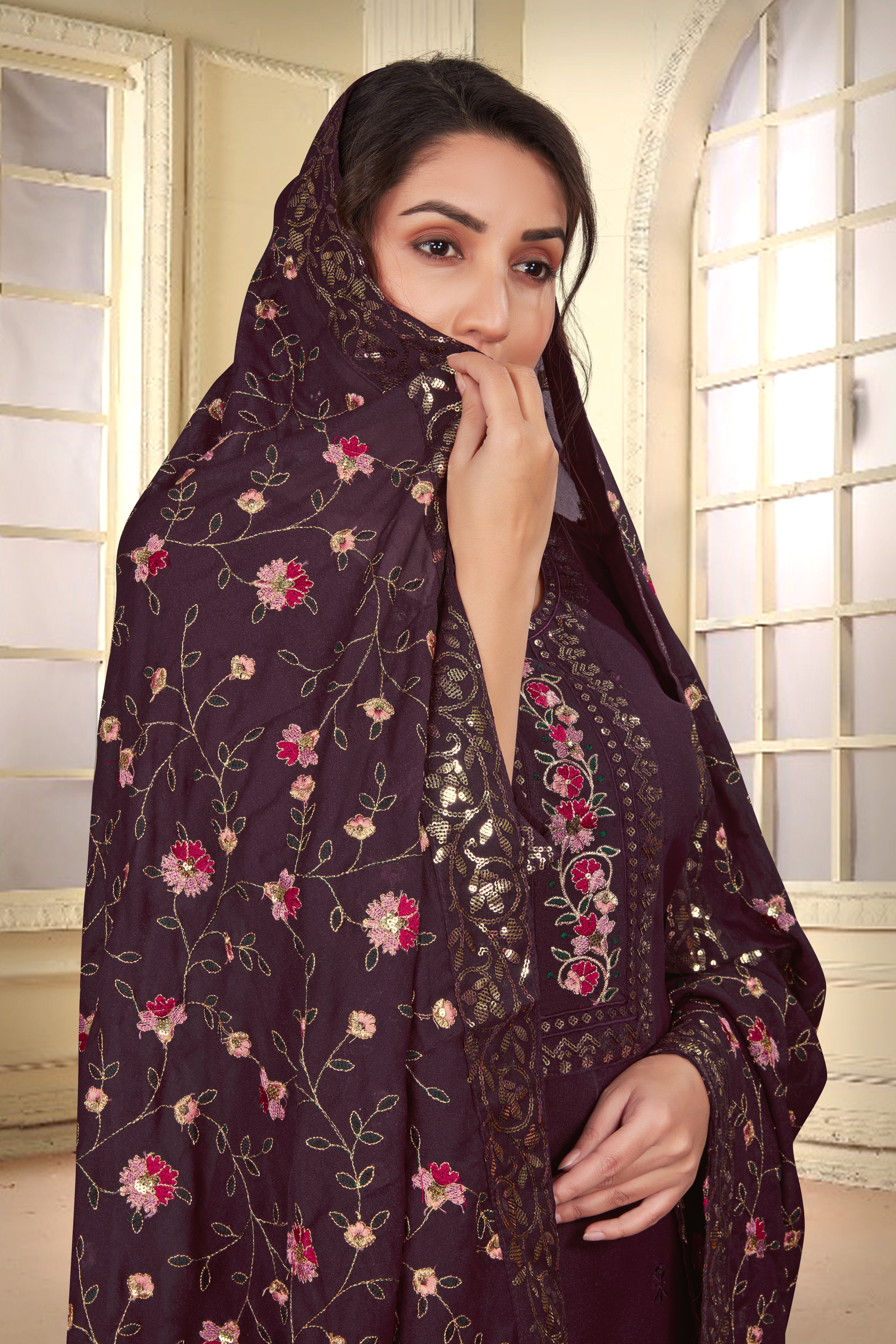 Women’s Wine Kurta Set – Elegant Ethnic Wear for Weddings, Parties & Festive Occasions