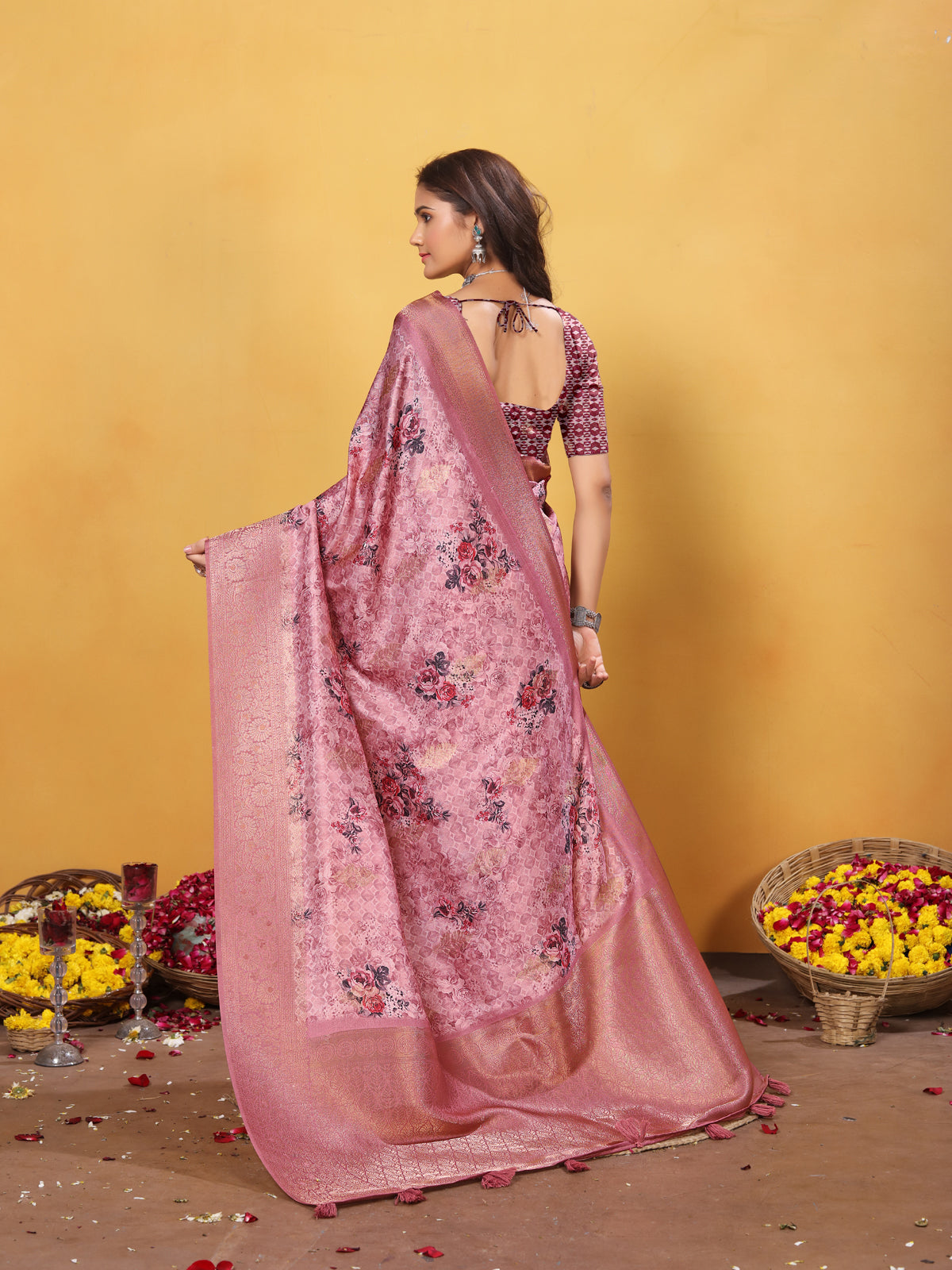 Silk Saree for Women – Elegant Mauve Traditional Ethnic Wear