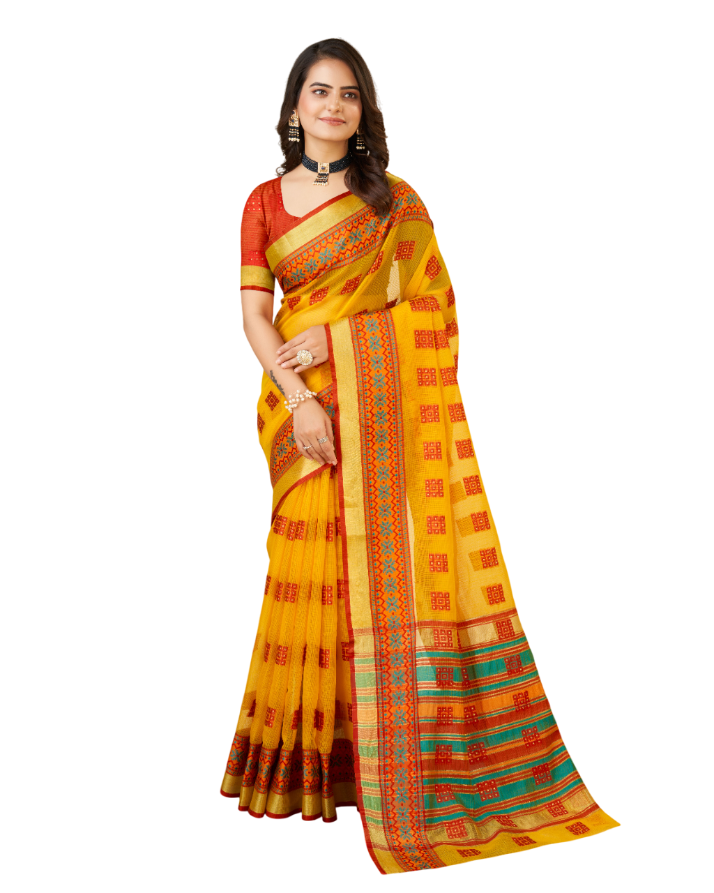 Banarasi Elegance in Breathable Semi Cotton Blue Saree –For All Wedding Celebrations