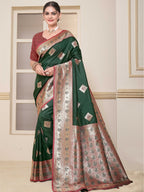 Green  Art Silk Saree for Women – Elegant Ethnic Wear