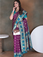 Wine Silk Saree for Women – Traditional & Elegant Ethnic Wear