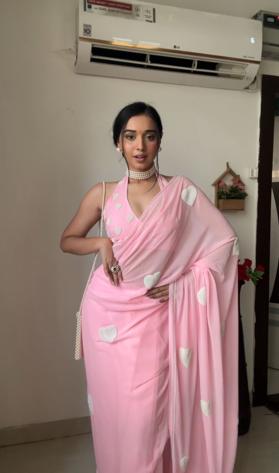 Pink Ready-to-Wear Saree for Women – Pre-Stitched Elegant Ethnic Wear