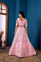 Pink Net Lehenga Choli for Weddings – Elegant Embroidered Ethnic Wear with Dupatta