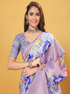 Silk Saree for Women – Elegant Lavender Traditional Ethnic Wear