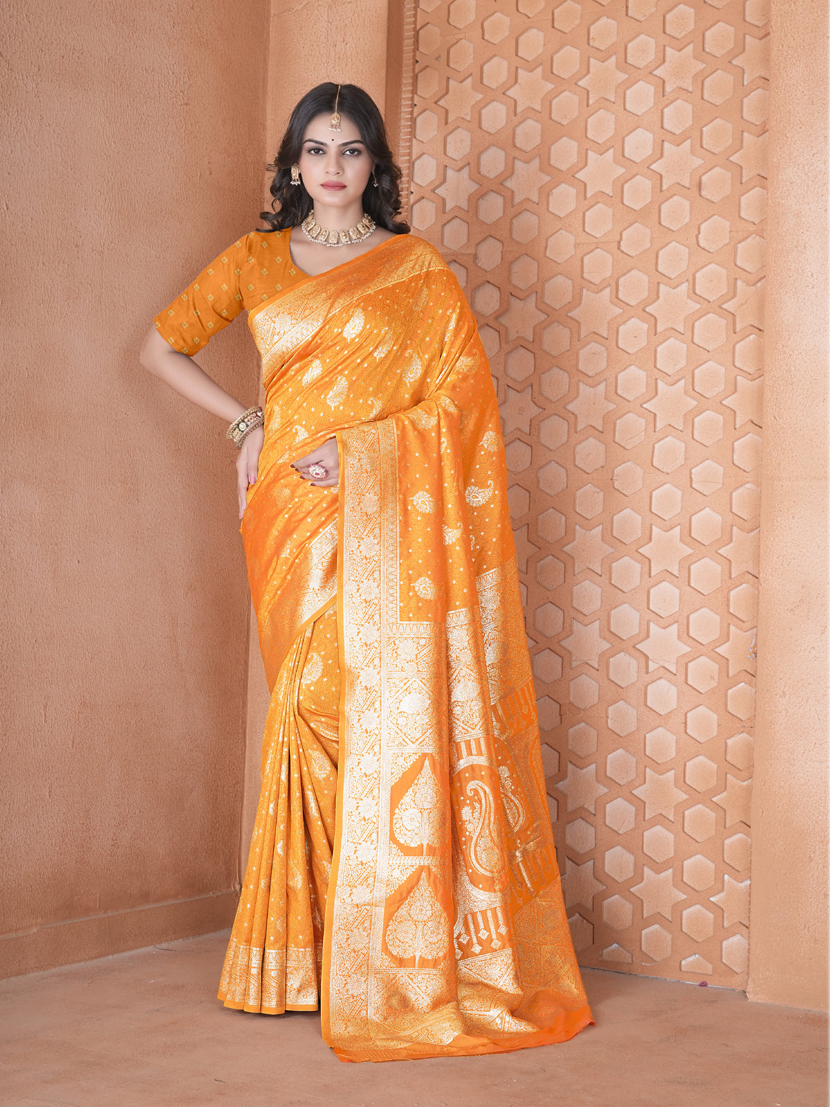 Mustard Silk Saree for Women – Elegant Traditional Ethnic Wear