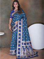 Blue Silk Saree for Women – Traditional & Elegant Ethnic Wear