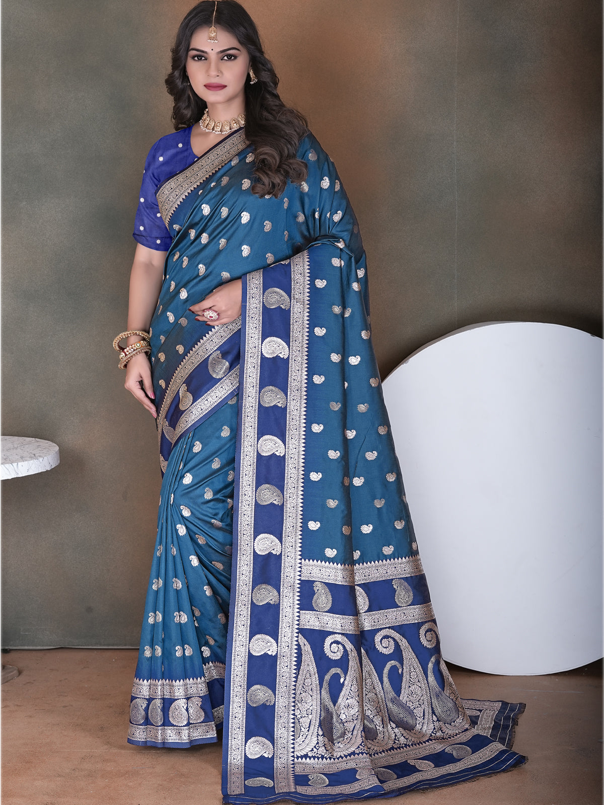 Blue Silk Saree for Women – Traditional & Elegant Ethnic Wear