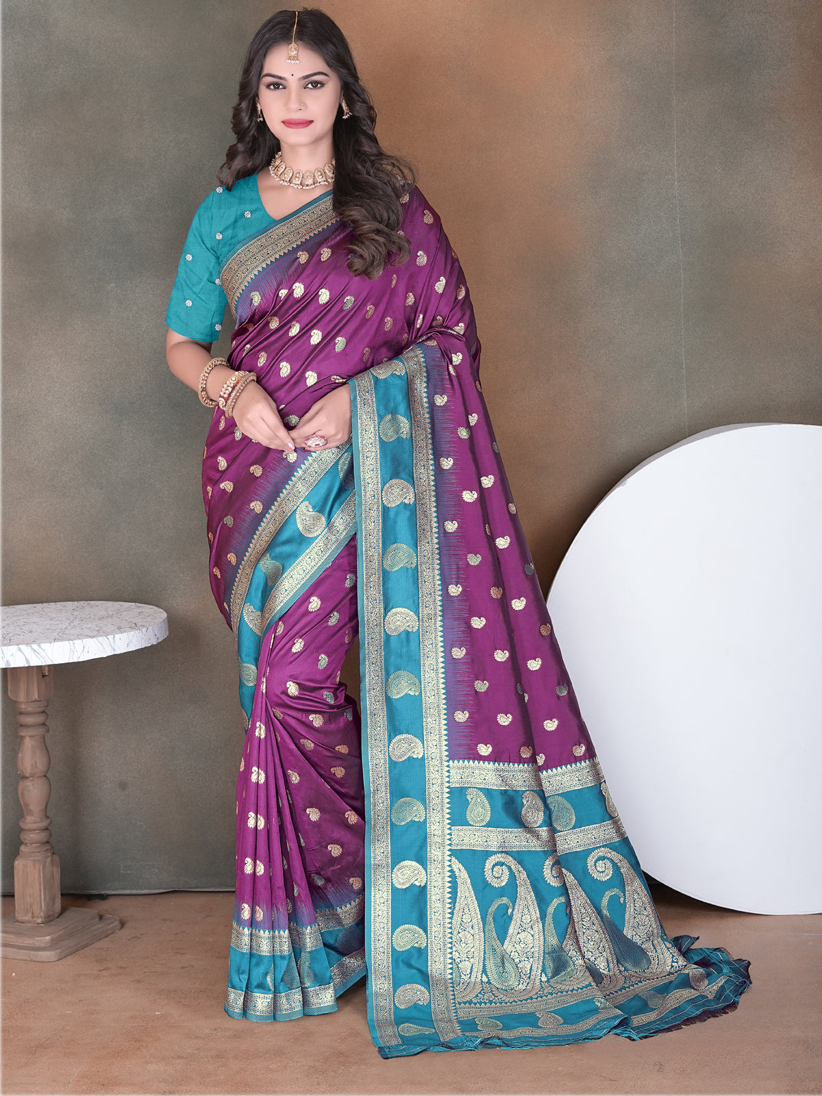 Wine Silk Saree for Women – Traditional & Elegant Ethnic Wear