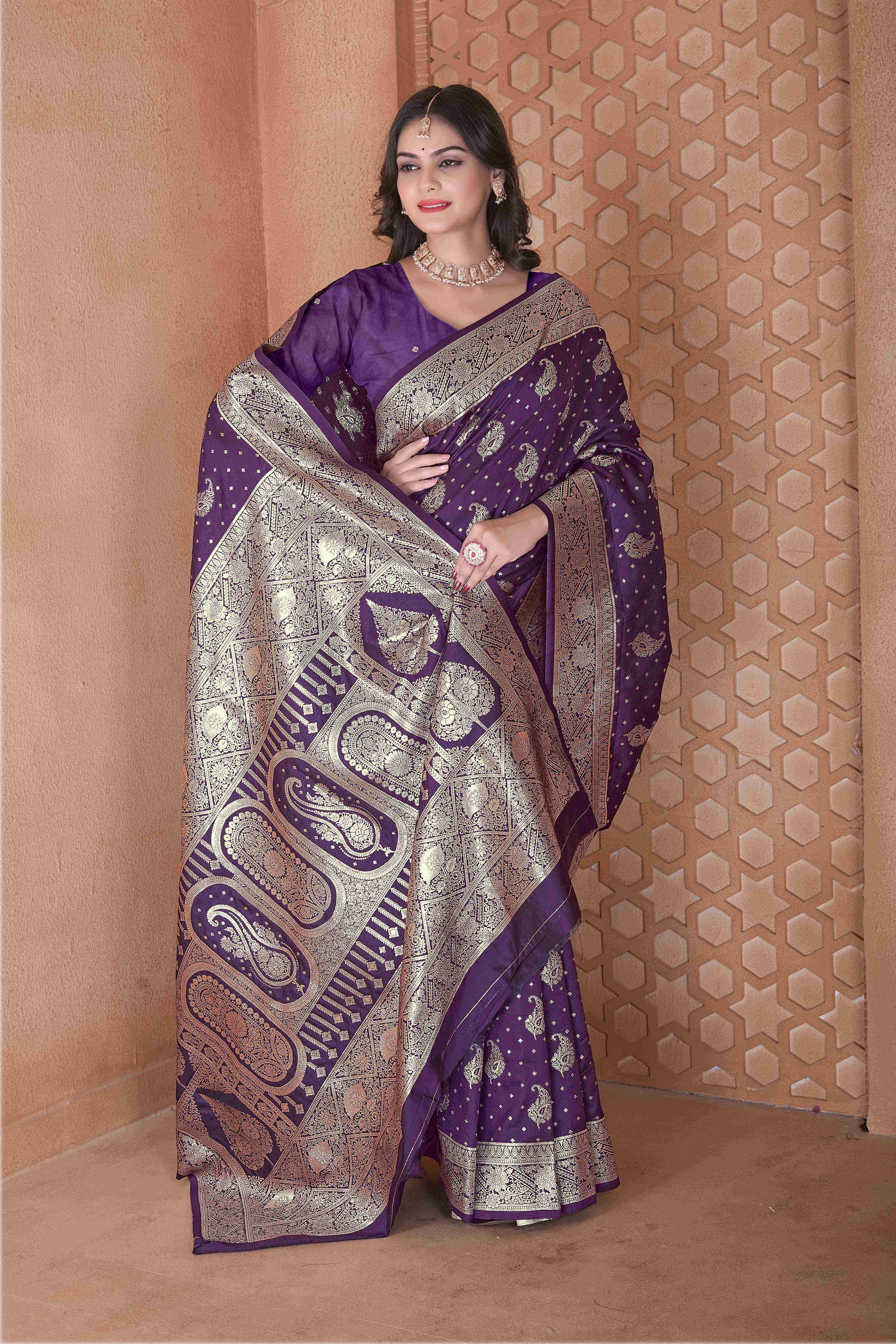Wine Silk Saree for Women – Elegant Traditional Ethnic Wear