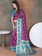 Wine Silk Saree for Women – Traditional & Elegant Ethnic Wear