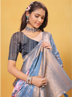 Silk Saree for Women – Elegant Grey Traditional Ethnic Wear