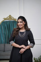 Women’s Black Designer Viscose Rayon Set with Intricate Embroidery