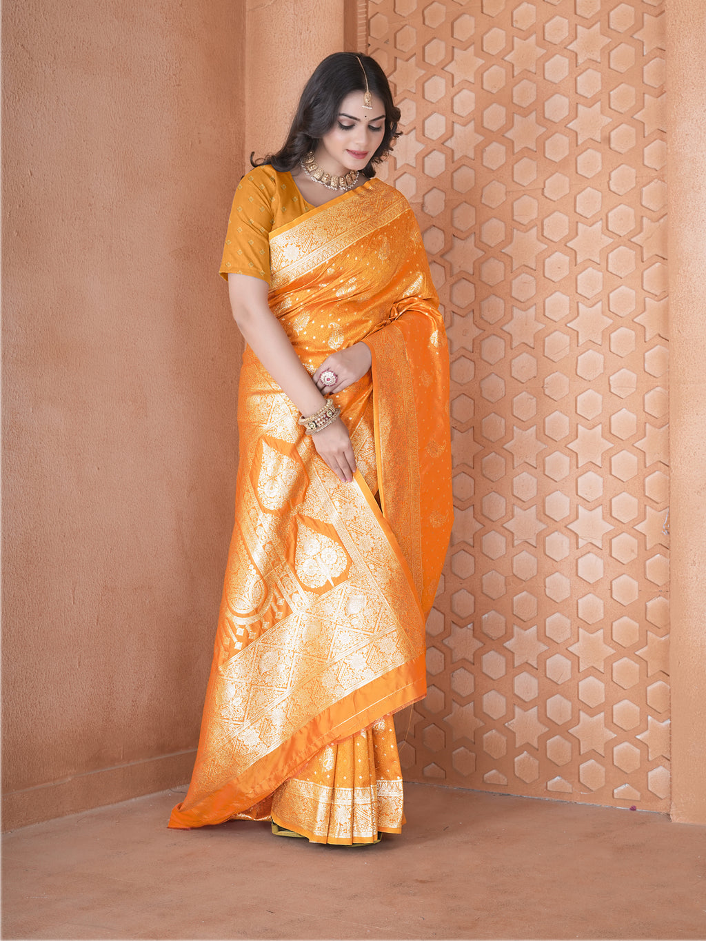 Mustard Silk Saree for Women – Elegant Traditional Ethnic Wear