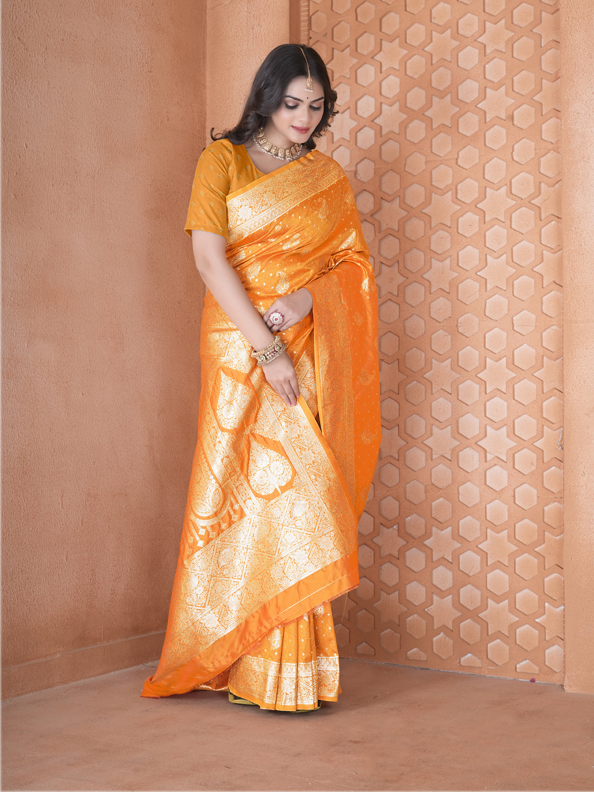 Mustard Silk Saree for Women – Elegant Traditional Ethnic Wear