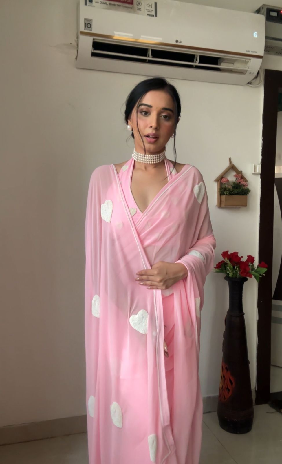 Pink Ready-to-Wear Saree for Women – Pre-Stitched Elegant Ethnic Wear