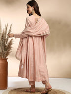 Women's Pink Silk Embroidered Kurta Set with Graceful Dupatta