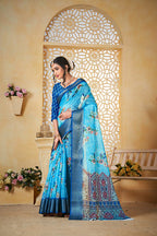 Blue Linen Saree for Women – Lightweight & Elegant Ethnic Wear
