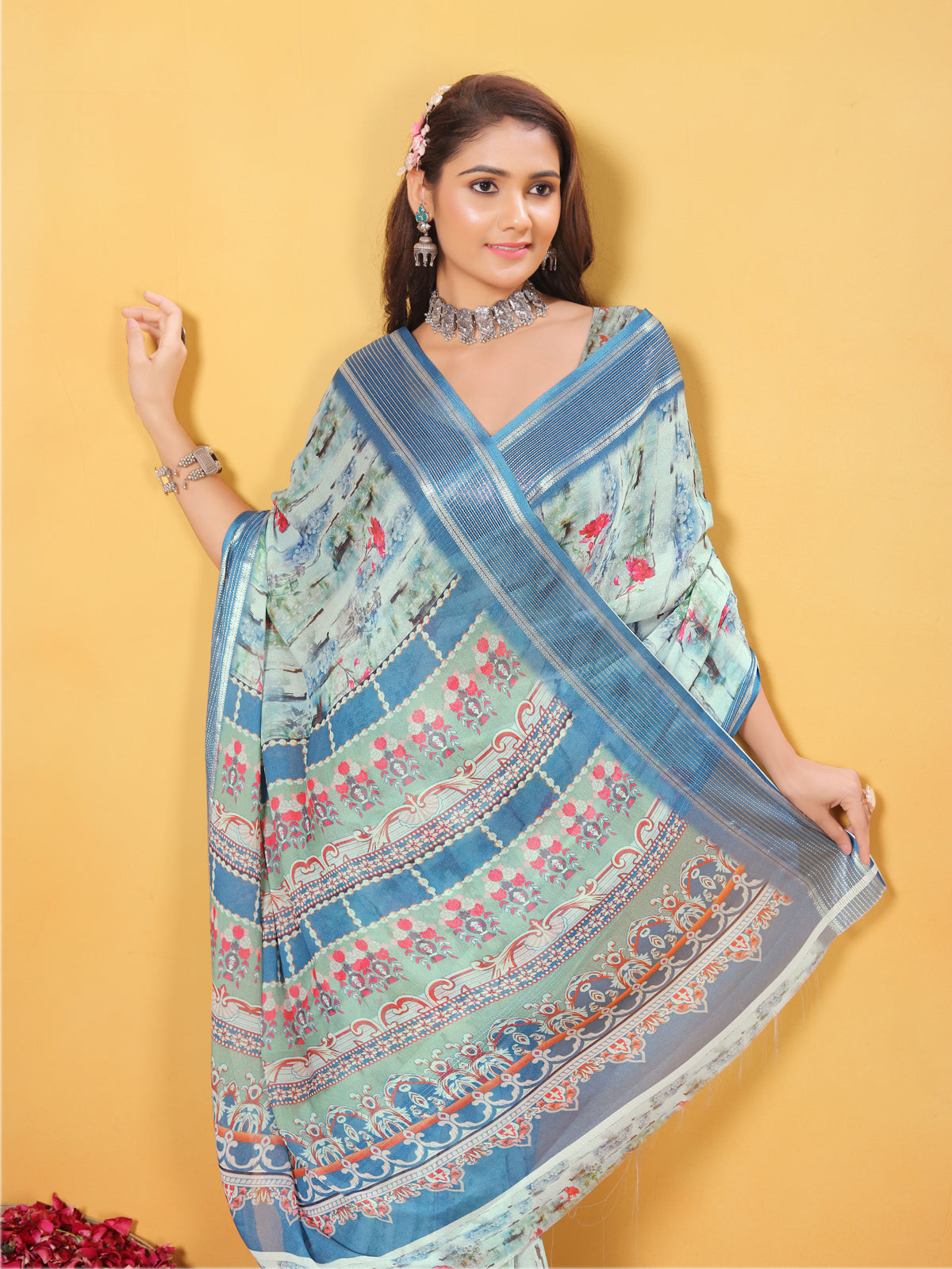 Silk Saree for Women – Elegant Pista Traditional Ethnic Wear