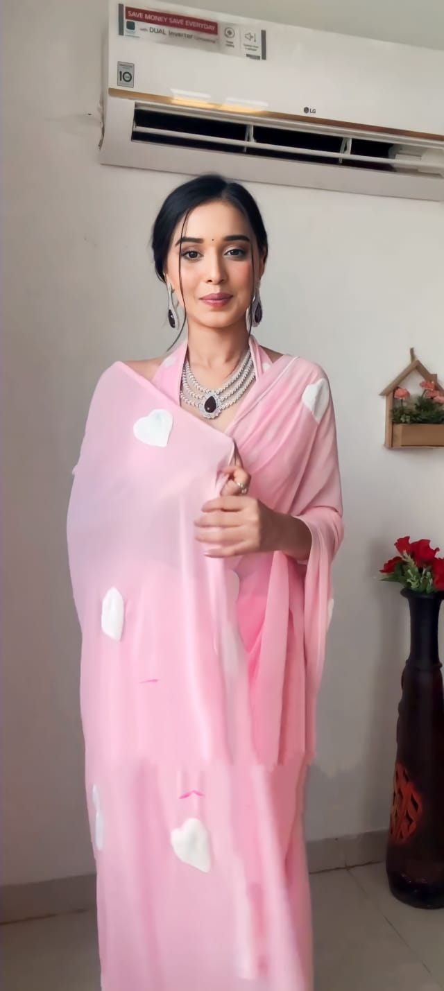 Pink Ready-to-Wear Saree for Women – Pre-Stitched Elegant Ethnic Wear