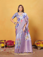 Silk Saree for Women – Elegant Lavender Traditional Ethnic Wear