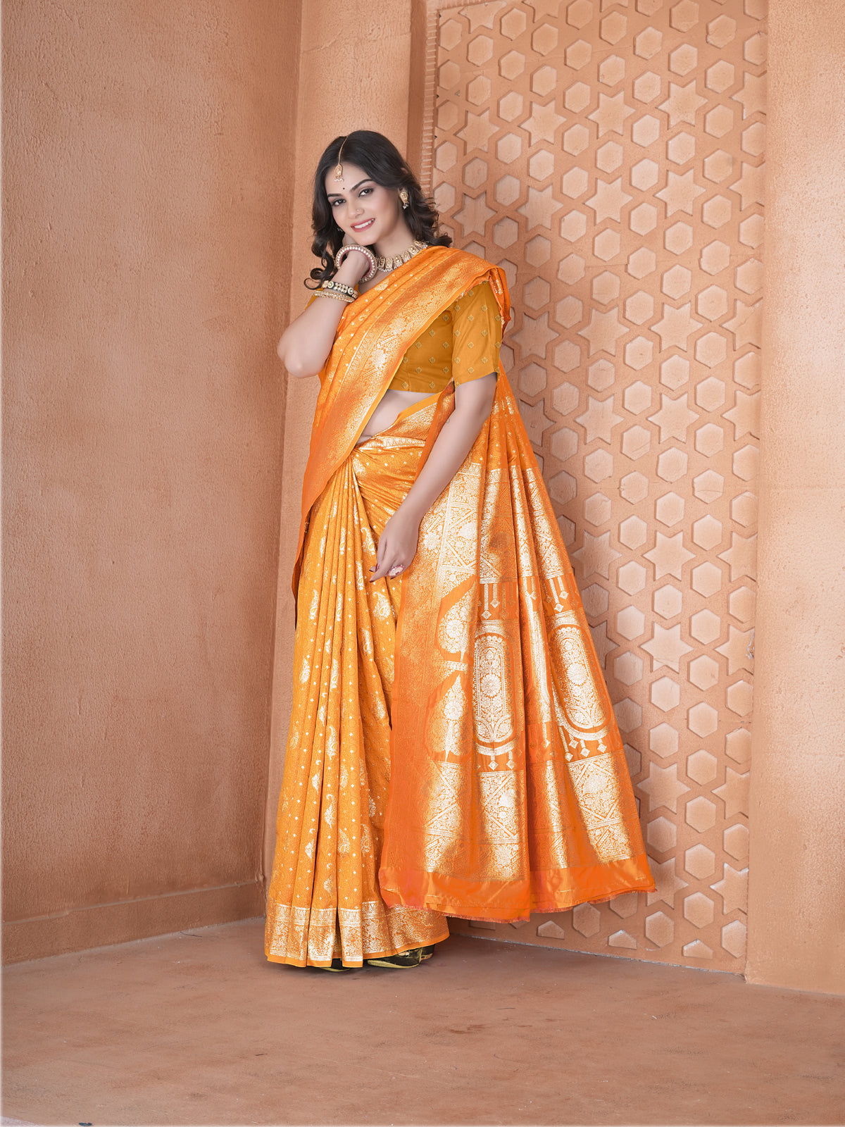 Mustard Silk Saree for Women – Elegant Traditional Ethnic Wear