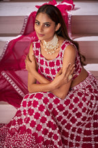 Rani Pink Women’s Designer Semi-Stitched Net Lehenga Choli with Sequin Work – Elegant Ethnic Wear for Weddings & Parties