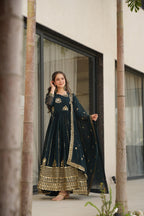 Rama Faux Blooming Gown with Rich Zari & Sequins Embroidery – Elegant Ethnic Wear