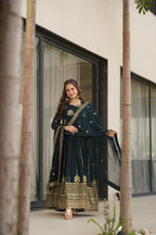 Rama Faux Blooming Gown with Rich Zari & Sequins Embroidery – Elegant Ethnic Wear