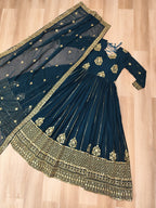 Rama Faux Blooming Gown with Rich Zari & Sequins Embroidery – Elegant Ethnic Wear