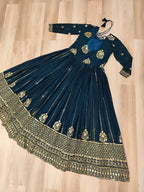 Rama Faux Blooming Gown with Rich Zari & Sequins Embroidery – Elegant Ethnic Wear
