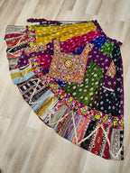 Georgette Printed Lehenga Choli Set with Vintage & Kutchi Gamthi Embellished Work (Full-Stitched)