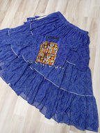 Bandhej Prin Blue Faux Georgette Lehenga Choli Set with Gotta Patti & Gamthi Embroidery (Stitched)