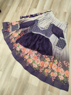 Floral Purple Lehenga with Embroidered Peplum Top Set | Full-Stitched | Festive & Ethnic Wear(Stitched at 40" – adjustable up to 42"-44" for comfort)