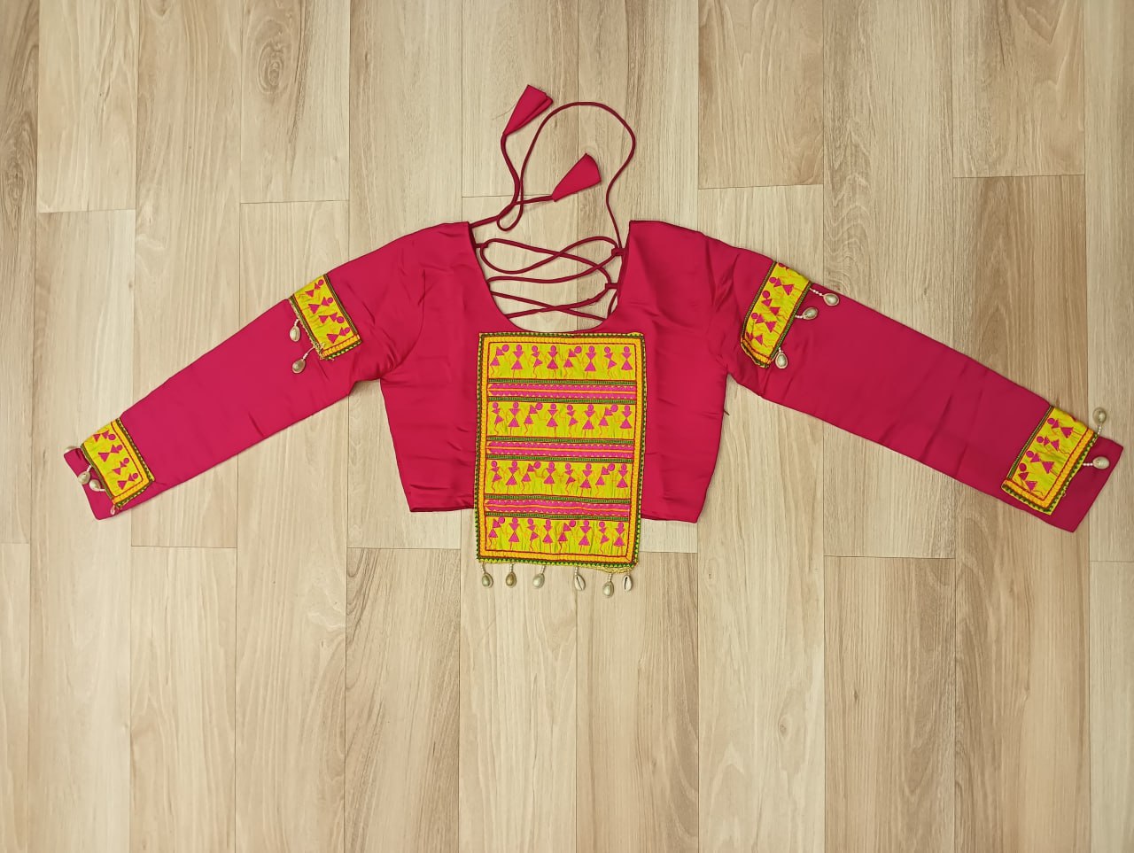 Roman Fabric Pink Lehenga Choli Set with Mirror Lace & Gamthi Embroidered Work (Full-Stitched)