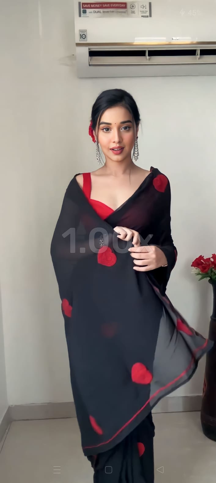 Black Georgette Ready-to-Wear Saree for Women – Pre-Stitched Elegant Ethnic Wear