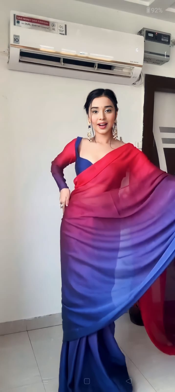 Multicolor Georgette Ready-to-Wear Saree for Women – Elegant Pre-Stitched Ethnic Wear