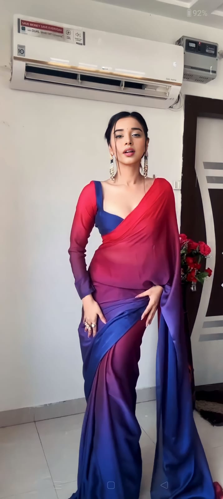 Multicolor Georgette Ready-to-Wear Saree for Women – Elegant Pre-Stitched Ethnic Wear