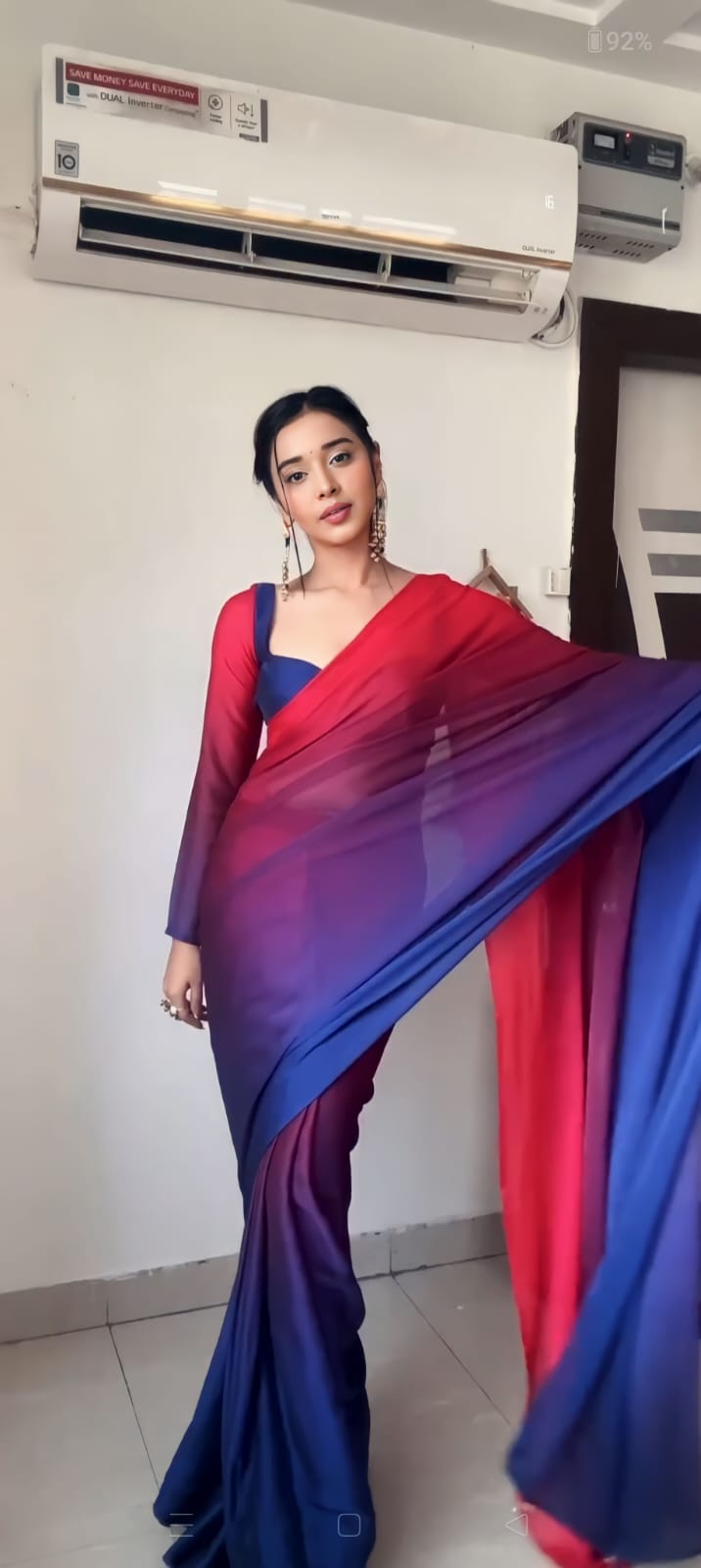 Multicolor Georgette Ready-to-Wear Saree for Women – Elegant Pre-Stitched Ethnic Wear