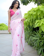 Pink Georgette Ready-to-Wear Saree for Women – Stylish Pre-Stitched Ethnic Wear