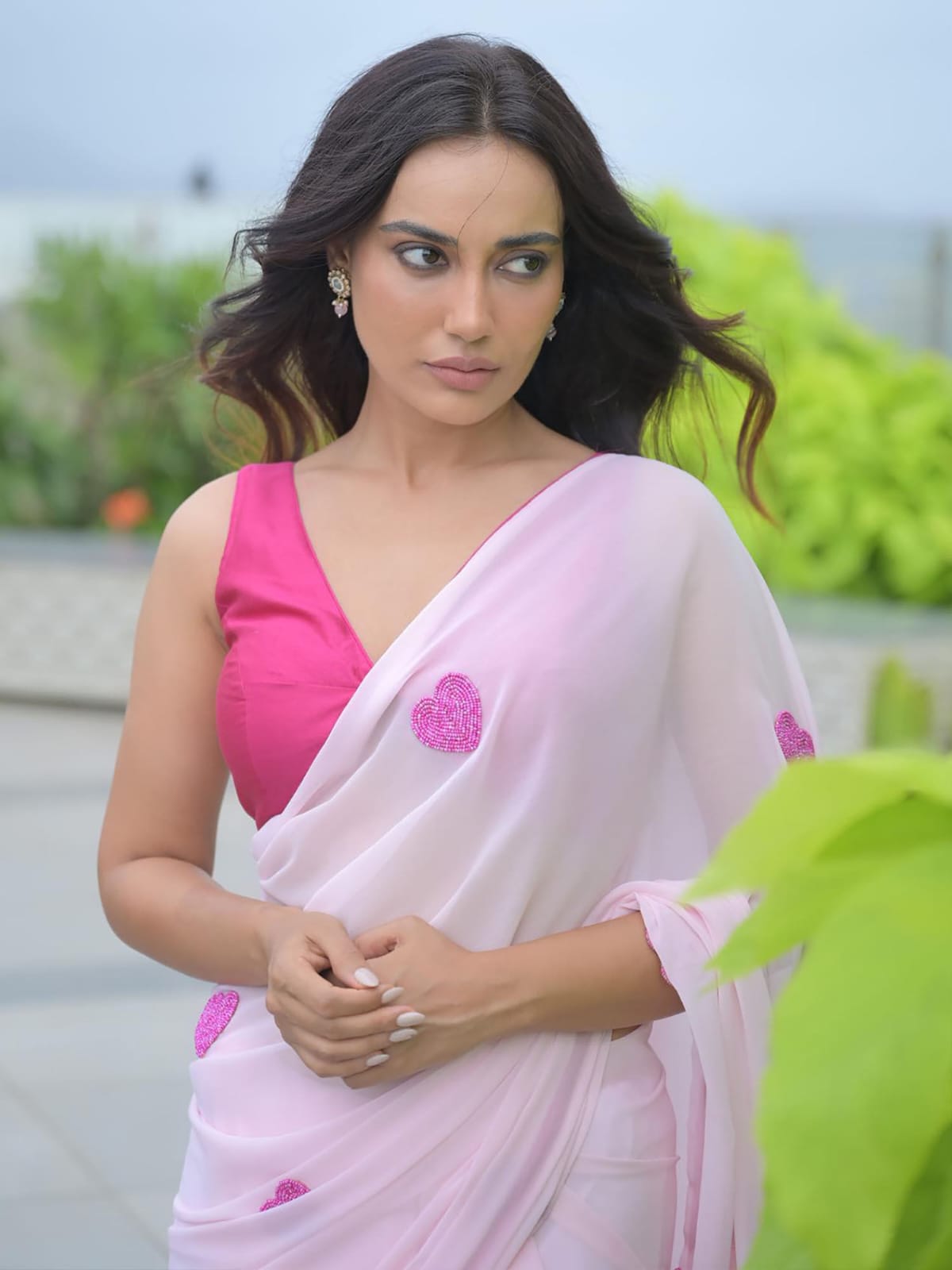 Pink Georgette Ready-to-Wear Saree for Women – Stylish Pre-Stitched Ethnic Wear