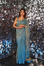 Silk Blue Ready-to-Wear Saree for Women – Elegant Pre-Stitched Ethnic Wear